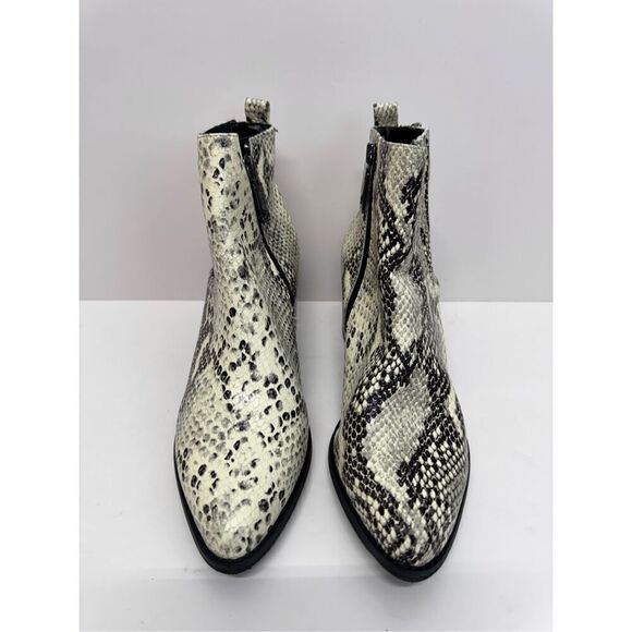 Blondo Ankle Booties Size 7 Snakeskin Embossed Leather Waterproof Block Heel NEW - Picture 4 of 10
